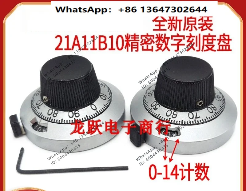 Original MOD21-A-11 multi-turn potentiometer scale knob 46MM precision counting dial
