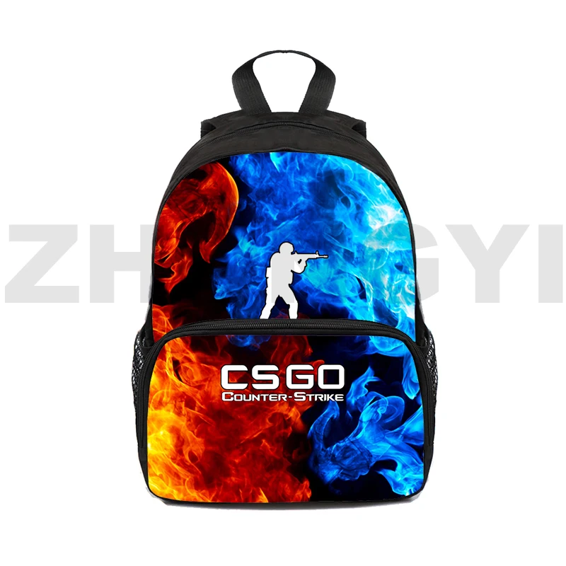 3D Cartoon CS GO Mini Bolsa, Mochila Estudante, Mochila para Meninas Adolescentes, Estilo Coreano, Mochila de Lona, Mulheres Anime Japanese Bag, 16"