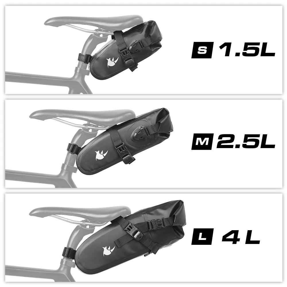 Rhinowalk Waterproof Bike Tail Bag 1.5L/2.5L/4L