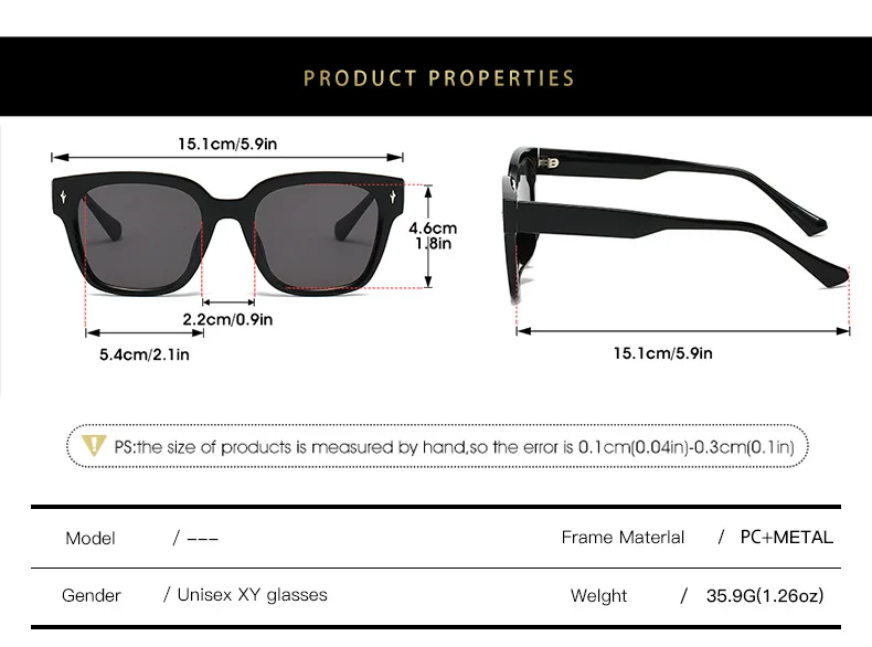 2025 qualität Metall Kern Quadrat Sonnenbrille Frauen Koreanische Marke Designer Tr90 Mode Unisex Männer Gläser – Detail 5