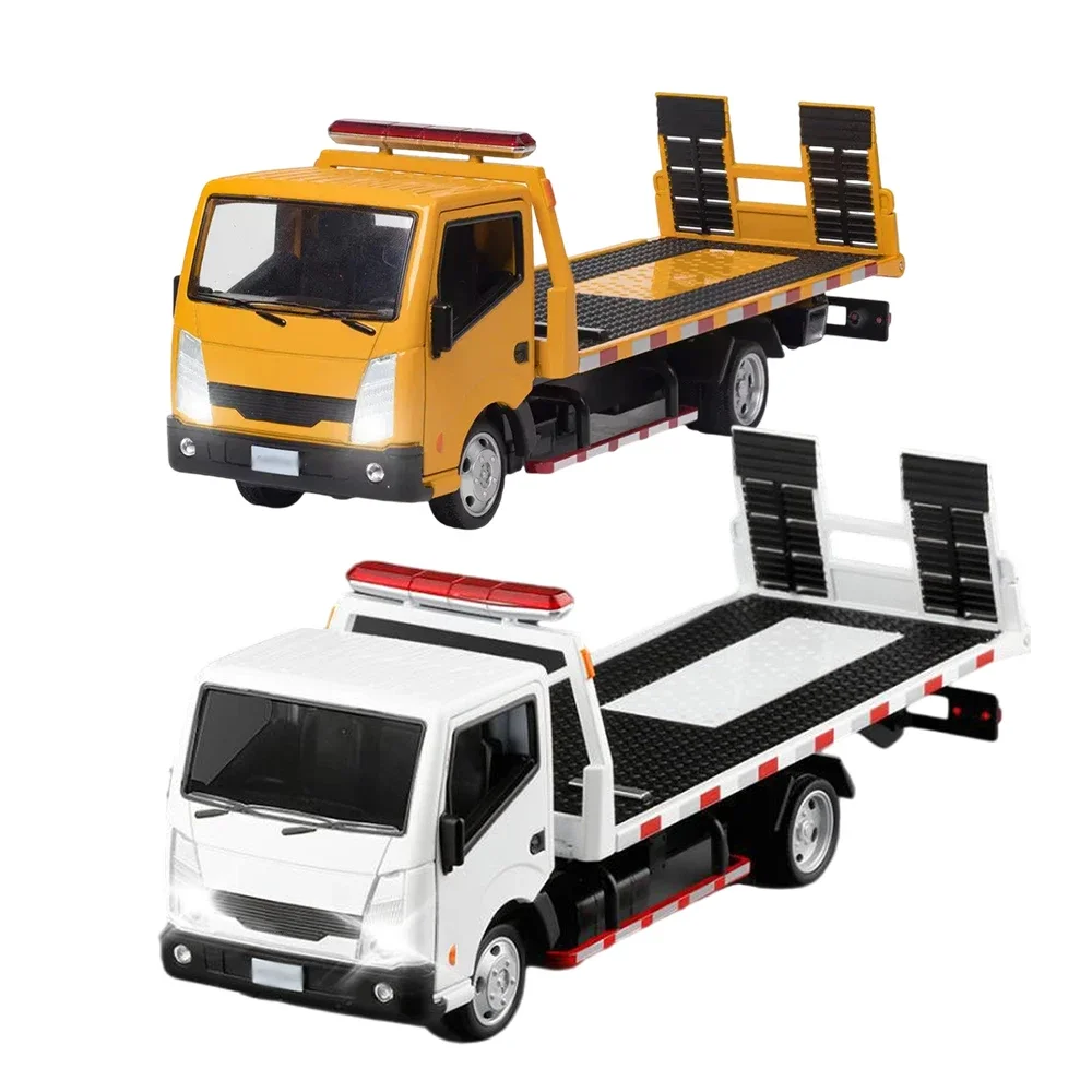 New 1/23 Alloy road transport trailer model sound and light Pull Back truck children's toys model for Nissan series