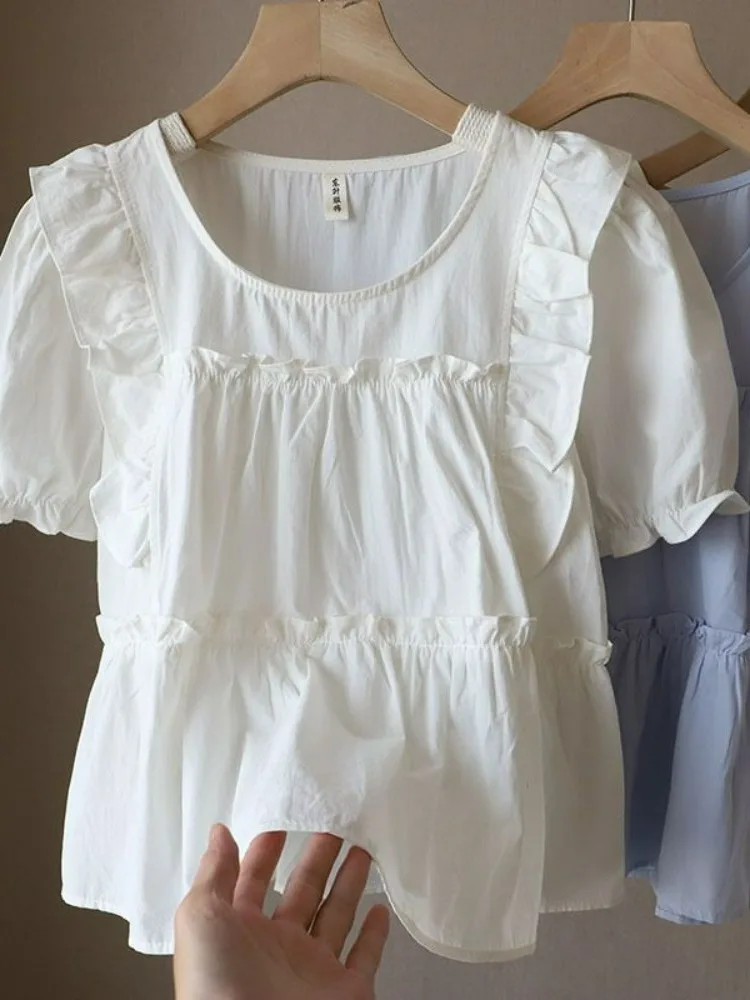 camisa-de-mujer-chic-y-dulce-blanca-de-manga-corta-con-cuello-redondo-falda-de-verano-con-bolsillo-y-panuelo-estilo-casual-color-puro