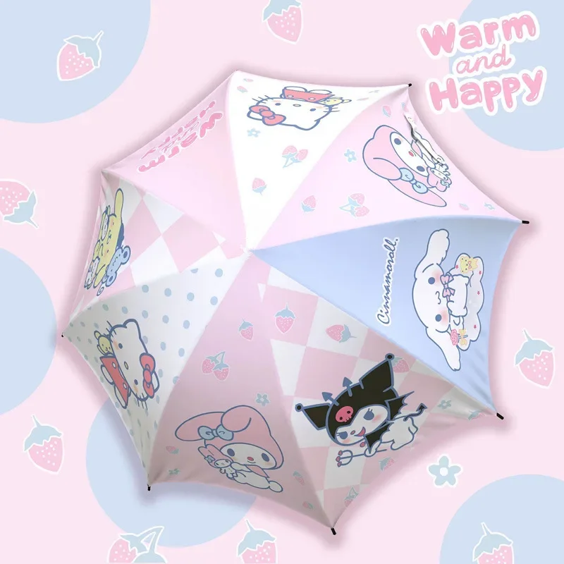 

Sanrio Kawaii Hello Kitty Girls Umbrella Cinnamoroll My Melody Cartoon Cute Fashion Manual Automatic Rainy Day Sun Umbrella Gift