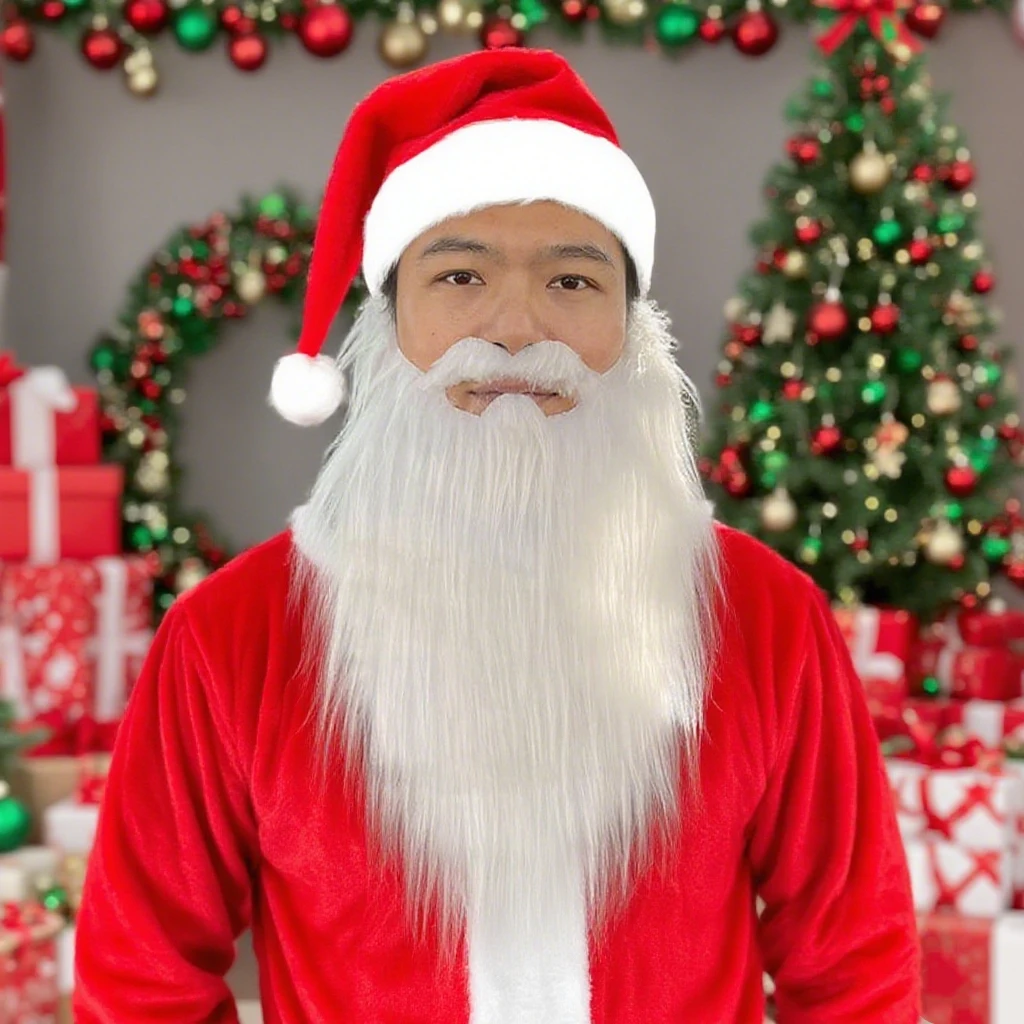 

Santa Claus Beard Christmas Play Costume Prop Long Beard Costume Cosplay Fake Beard Mustaches Festival Party Supplies