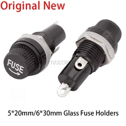 5*20mm 6*30mm Glass Fuse Holders 5x20 6x30 Insurance Tube Socket Fuse Holder For Insurance Panel Mount Fuse Holder