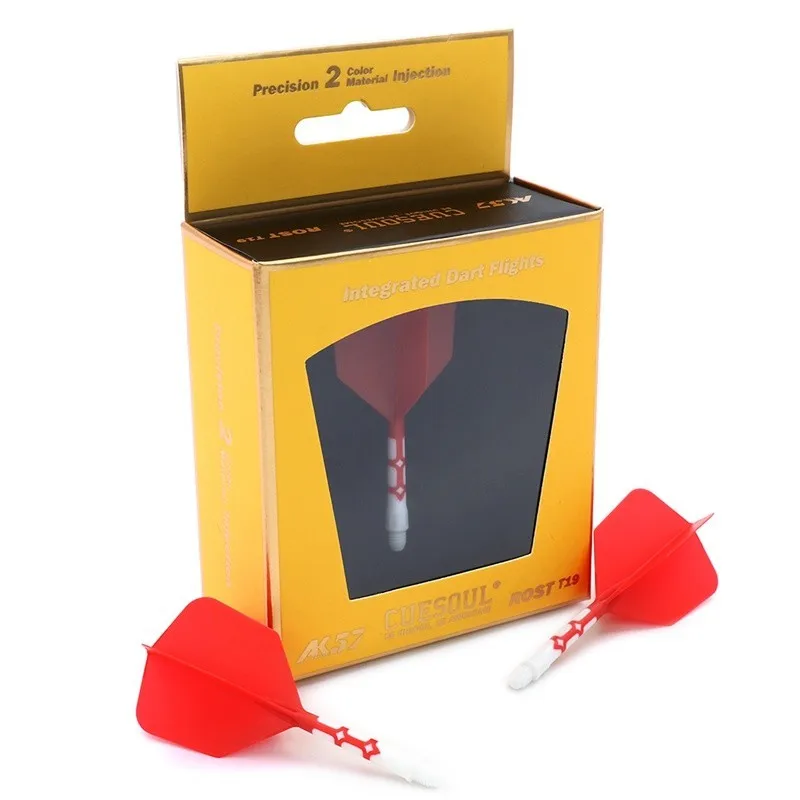 

CUESOUL ROST T19 Integrated Dart Shaft and Flights Big Wing Shape,Set of 3-Red