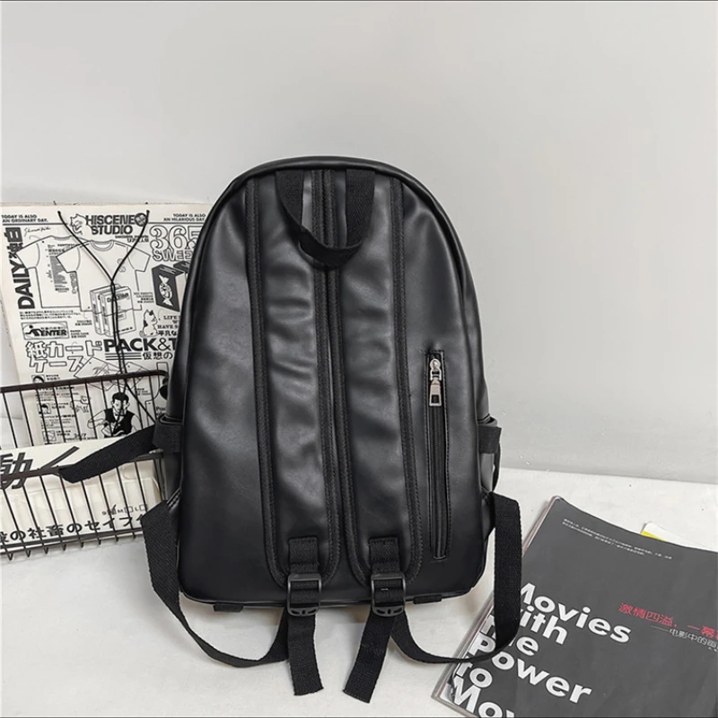 Large Minimalist Japanese Solid Color Women's Leather Backpack Women's Travel Bag Youth Girl Cute Schoolbag Backpack Women