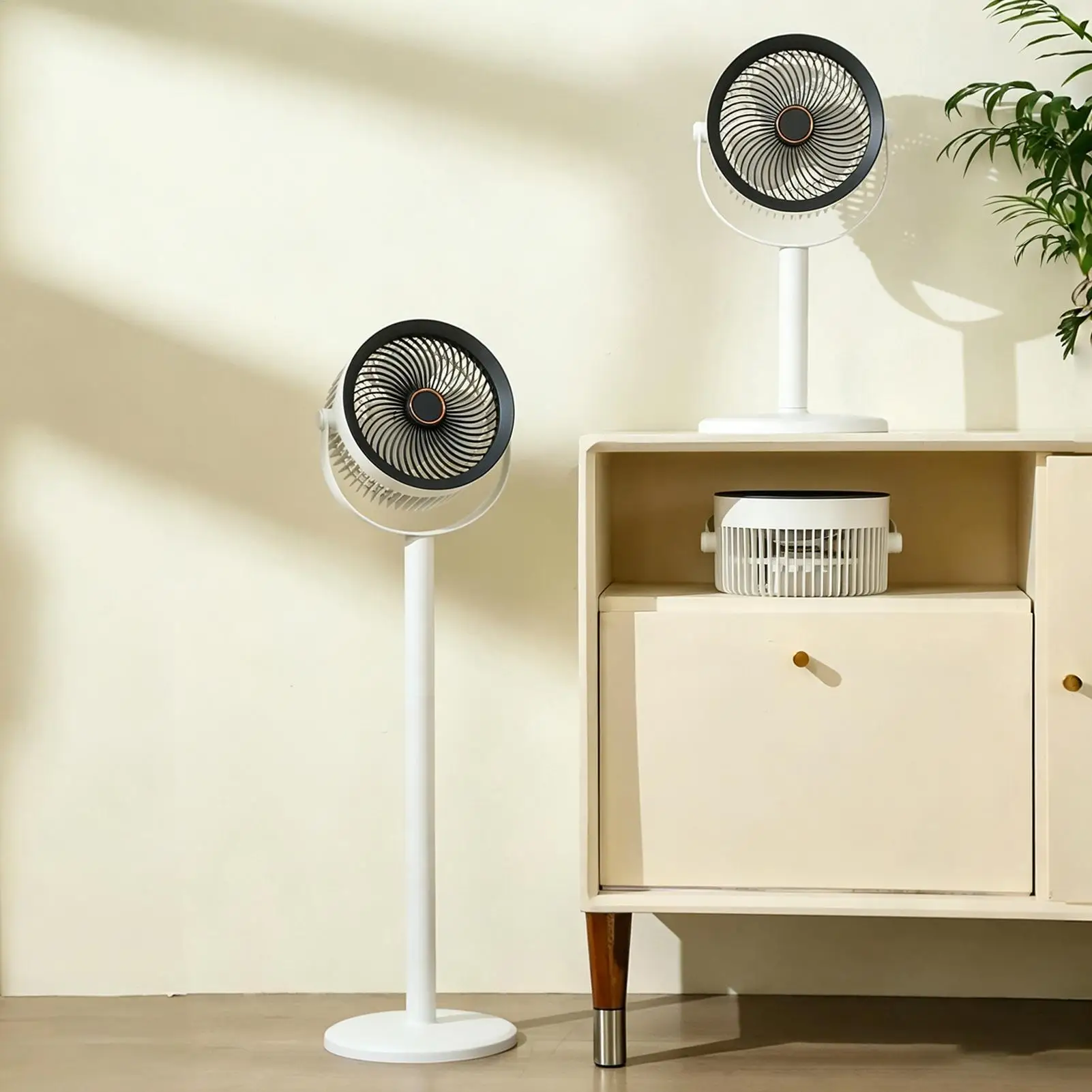 3600mAh Rechargeable Floor Fan With Night Light 5-Speed ​​Standing Fan Floor Fan Quiet Oscillating Pedestal Fan Table Fan