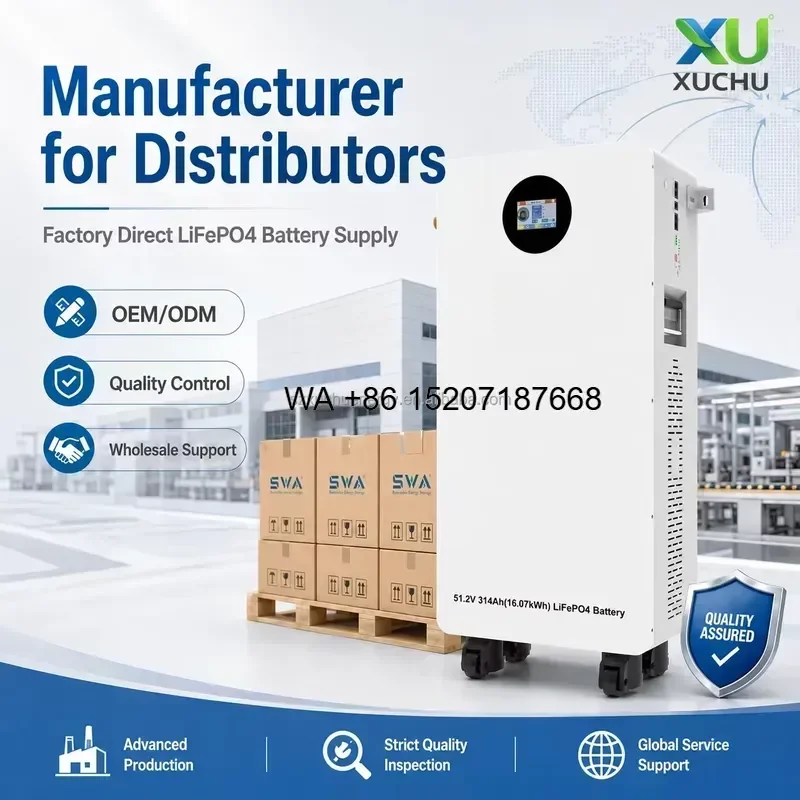 Wmwmnu for Wmwmnu XU 16kWh 51.2V LiFePO4 Battery Pack for 10-20kW Hybrid Solar System Modular Smart BMS IP65 AC Wall Mounted