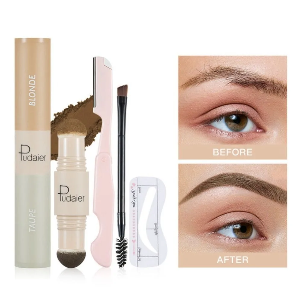 Eyebrow Razor One Step Brow Stamp Eyebrow Trimmer Brush Double Head Eyebrow Cream Waterproof Long-lasting