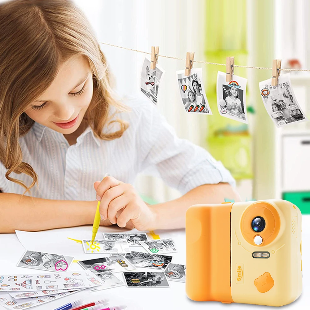 Hd 1080p crianças mini câmera de impressão instantânea 2.4 tela ips crianças câmera de vídeo digital brinquedos para meninas meninos de 3 a 12 anos