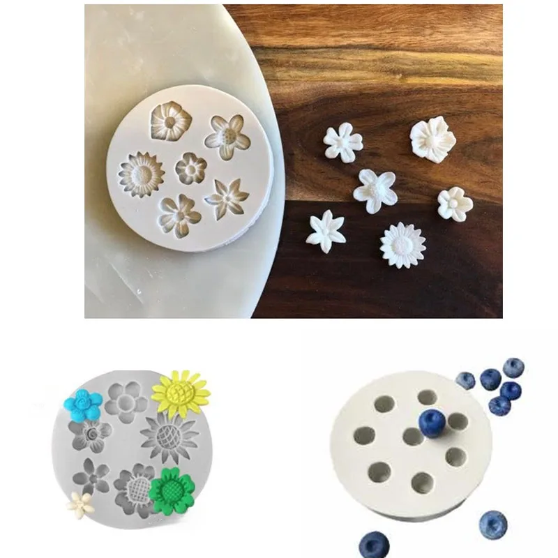 Silicone Fondant Molds for Cake Decorating Chocolate Polymer Clay Soap Crafting DIY Projects with Rose Flower   Blossoms Design