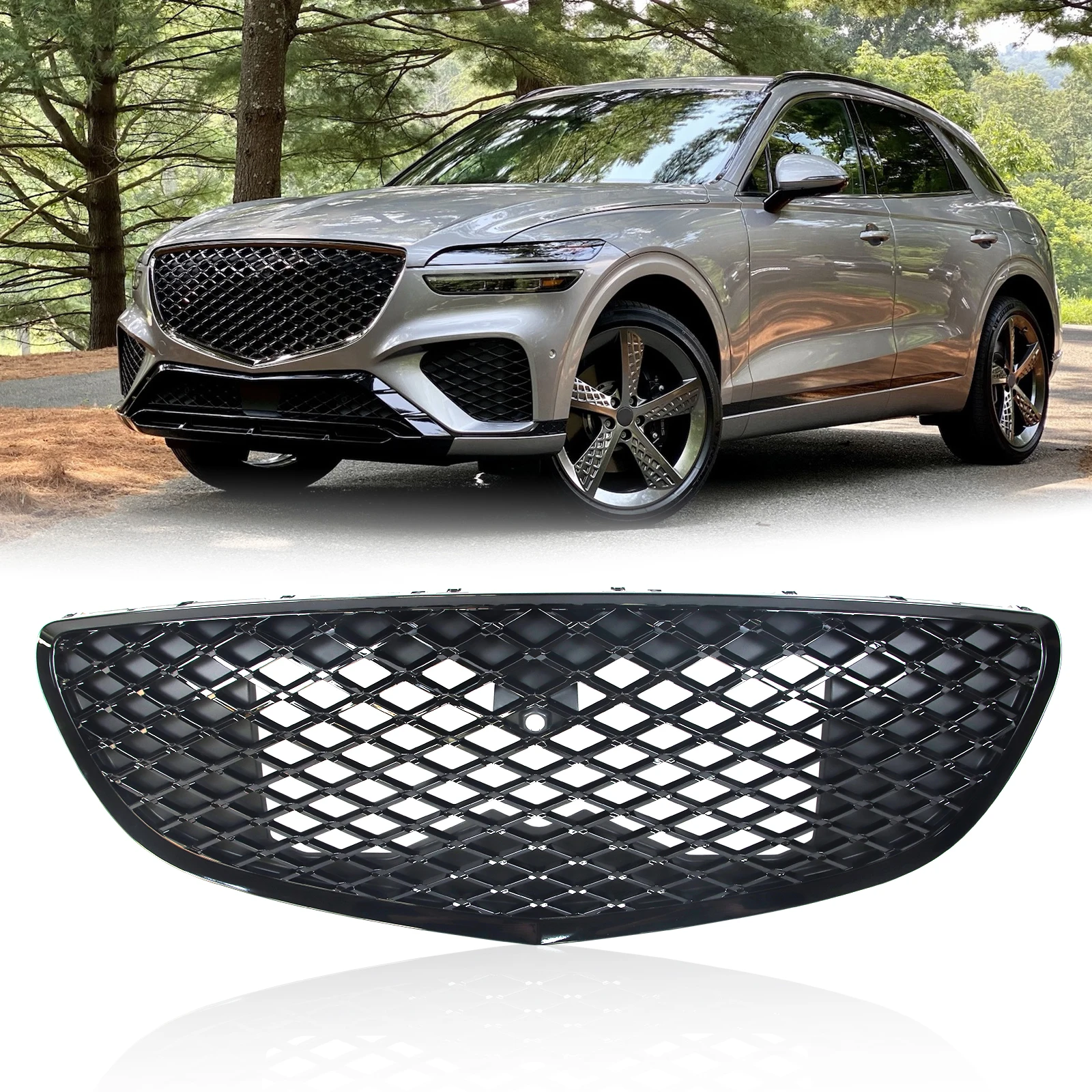 

Front Grill Bumper Mesh Vent Grille Fits for GENESIS GV70 2022-2024