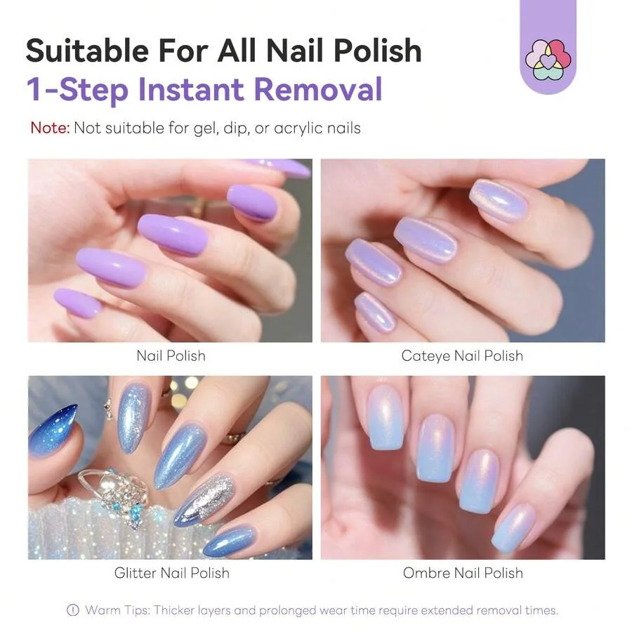 100 قطعة خطوة إزالة فورية أظافر مزيل طلاء الأظافر منصات قوية مناديل الأظافر غير مزعجة ملفوفة بشكل فردي صالون الأظافر #5