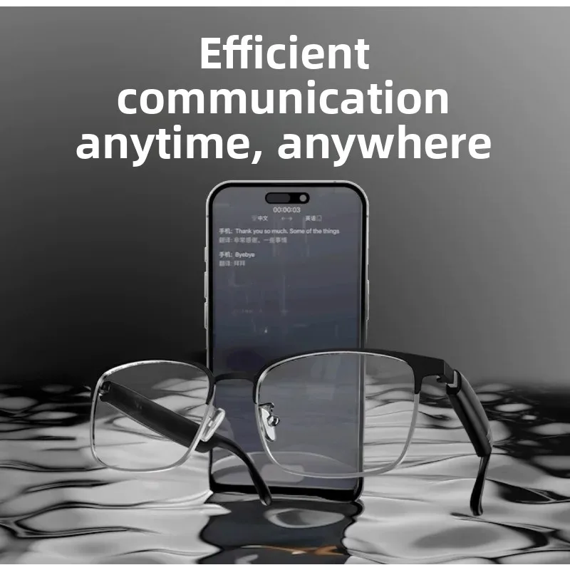 New Bluetooth AI Smart Sunglasses with Wireless Headset High - end Sound Quality Black Technology for Music and Calls