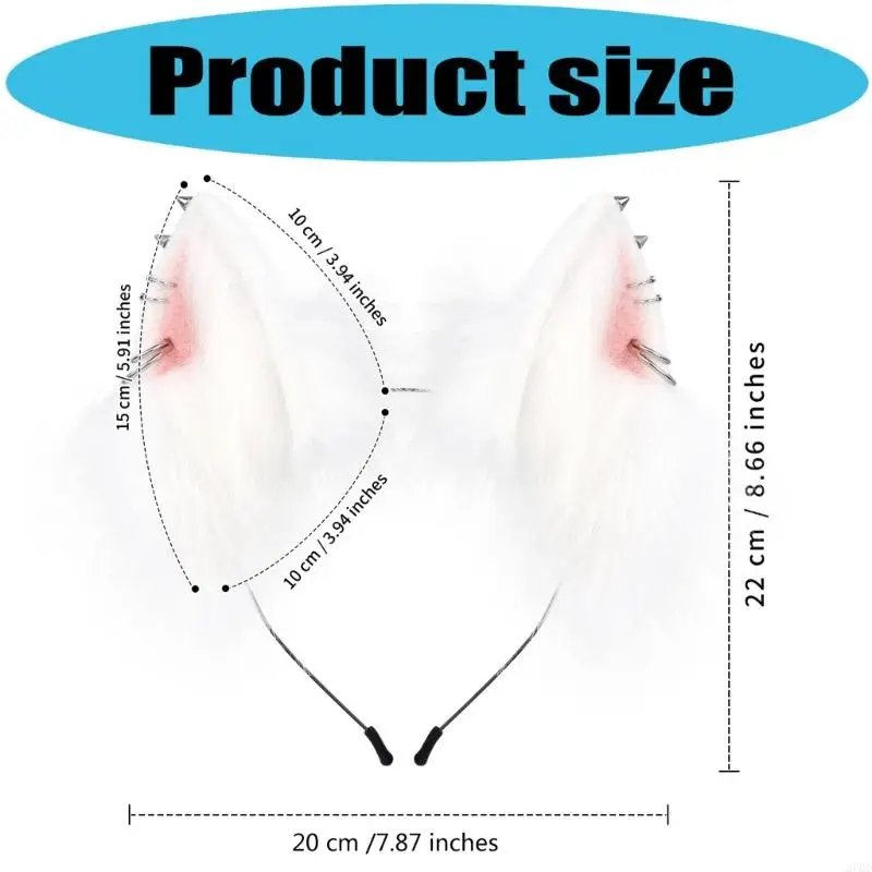 Bandeau d'oreille d'animal en peluche douce 270D, pour Halloween, Costume Cosplay, accessoires cheveux confortables