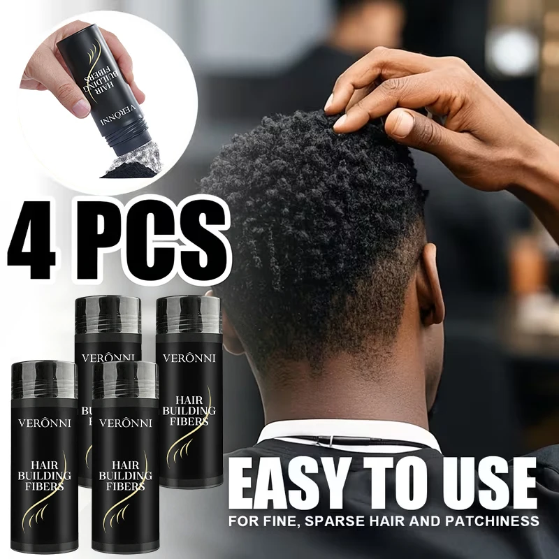 4pcs Hair Building Fibers 27.5g Hair Thickening Powder Instantly Cover Hair Loss Conceal Sparse Hair 6 Color Natural Hair Cosmet