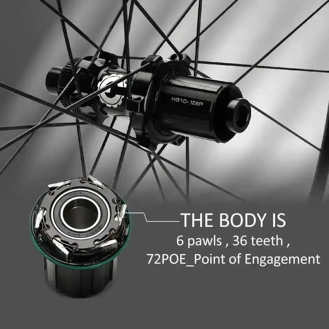 ELITEWHEELS-ruedas de carbono con freno de disco, juego de ruedas de bicicleta de carretera 700c, llanta de carbono de calidad E