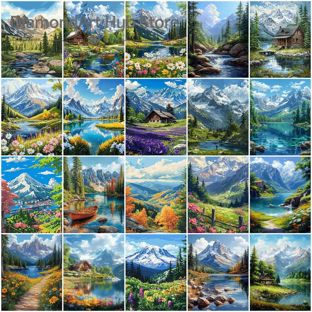 5D DIY Diamond Painting Kit Cinderella Princess Castle Carriage Snow Scene Mosaic Art Picture For Home Wall Decor Gift