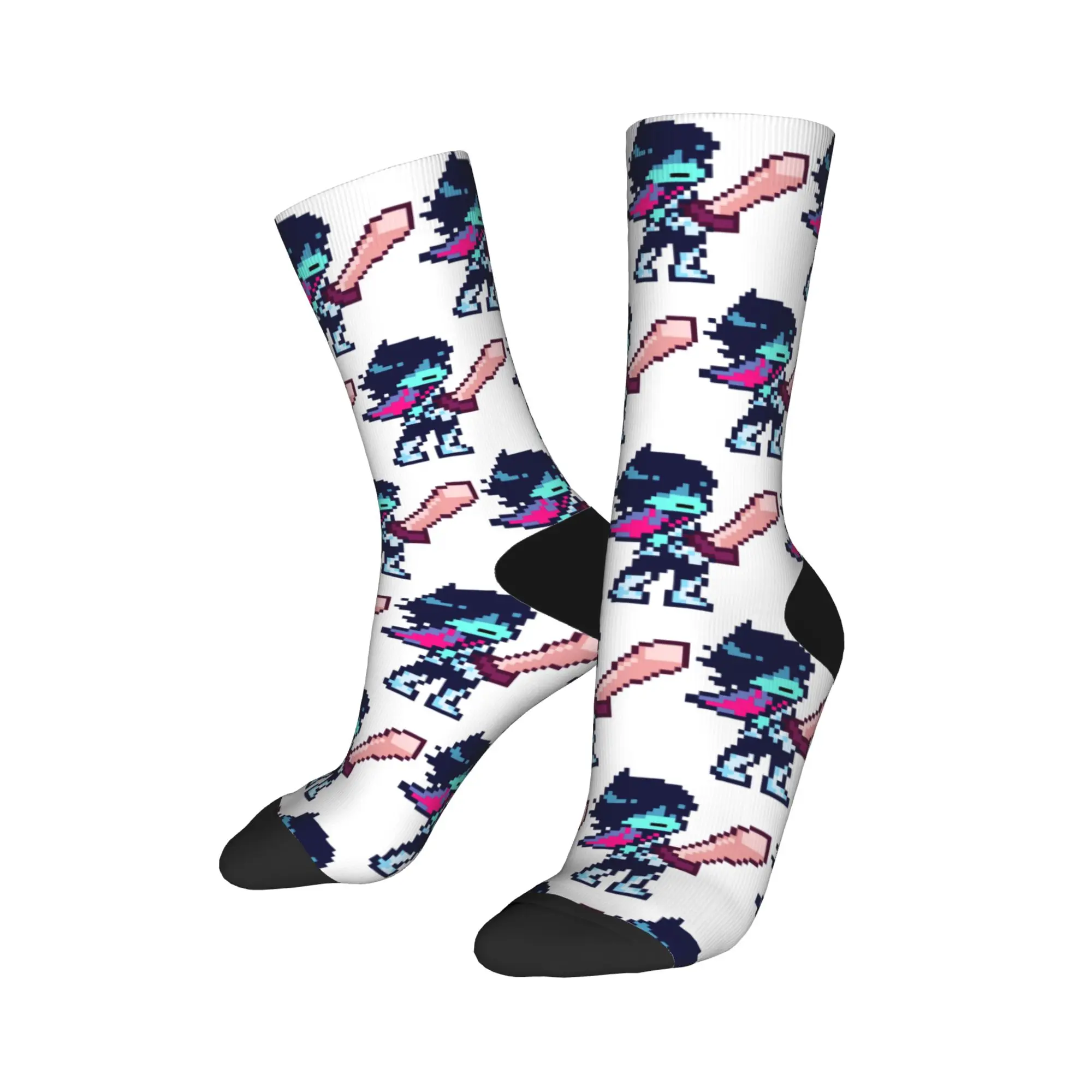 Autumn Winter Fashion Men's Women's Deltarunes Kris Battle Sprite Socks  Sweat Absorbing Sports Socks