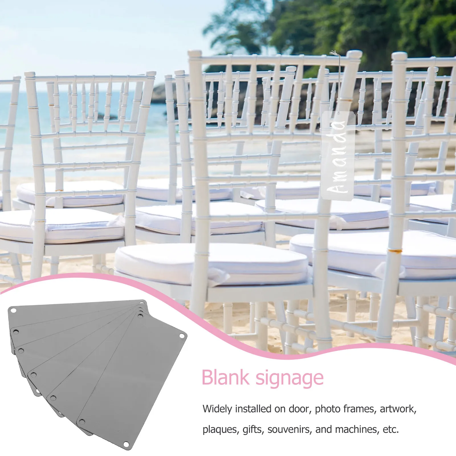 

10pcs Stainless Steel Printing Door Plate Printing Name Sign Metal Sign DIY Nameplate Office Hotel Engraving Tags