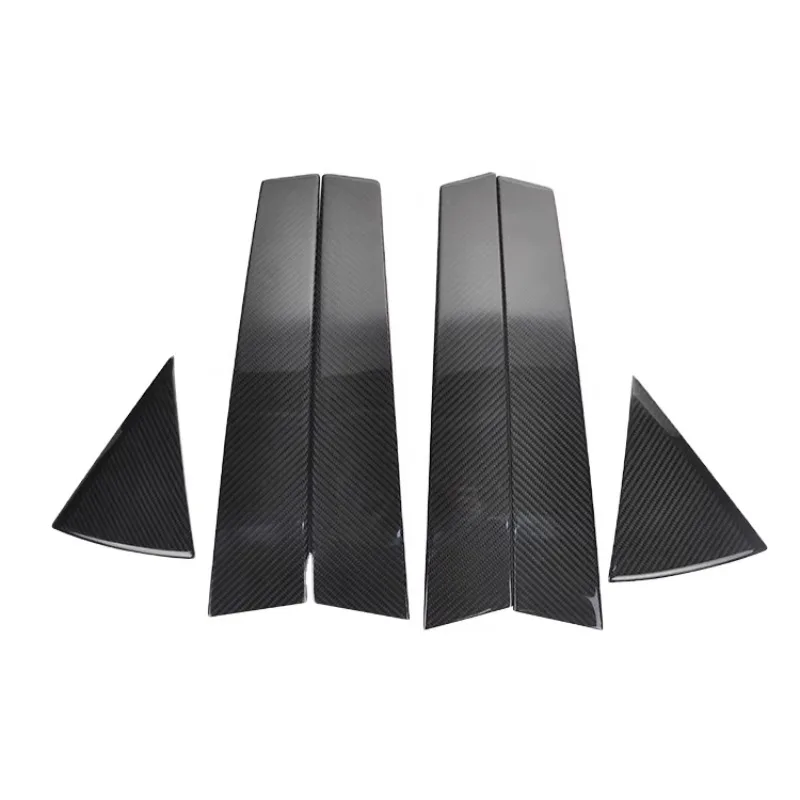 For LEXUS NX200t 300h 300 2015-2020 Real Dry Carbon Fiber Window Pillars Molding Trim Cover