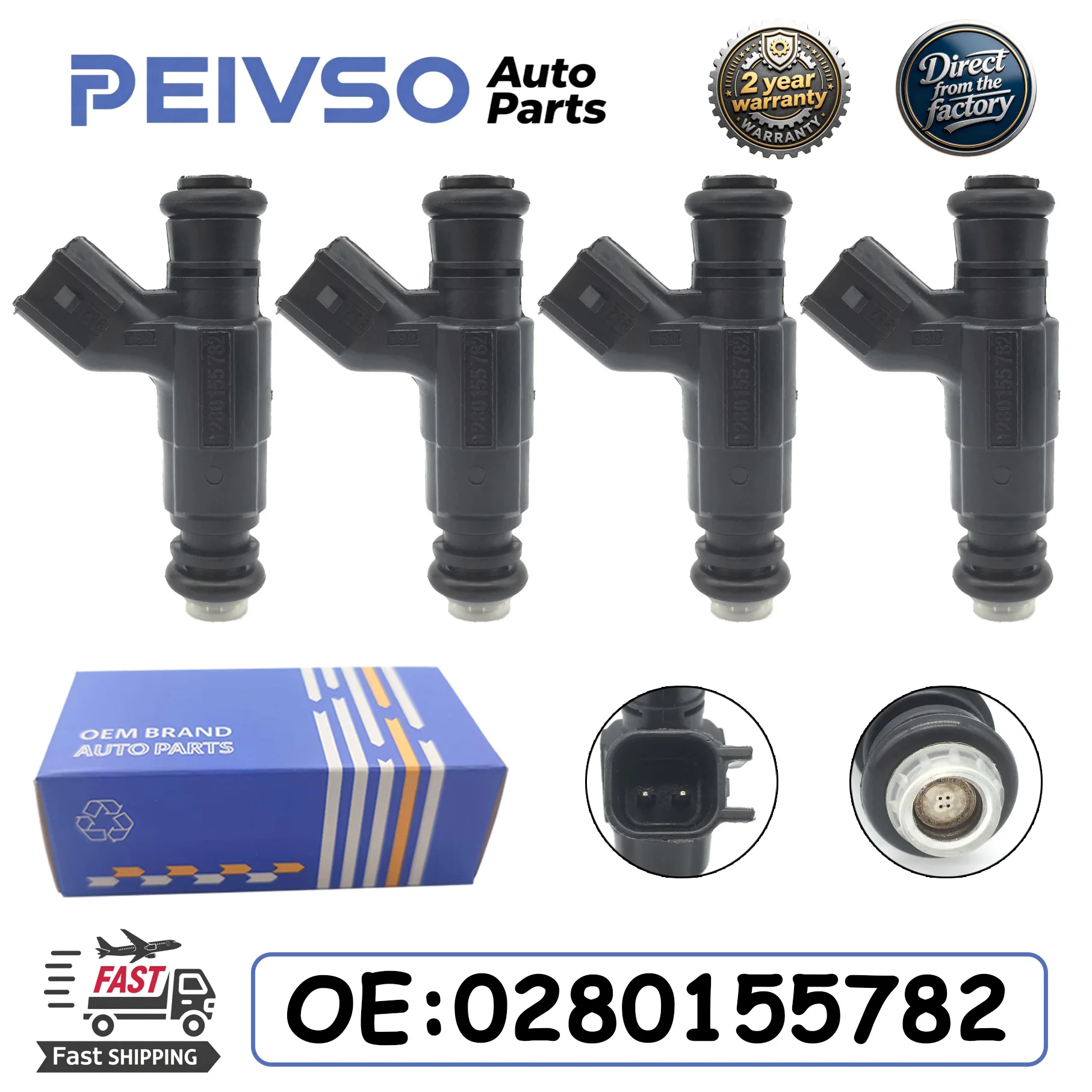 0280155782 04669772 4PCS Fuel Injectors Fits For 1998-2000 Plymouth Neon Breeze Dodge Stratus Neon Chrysler Cirrus 2.0L L4