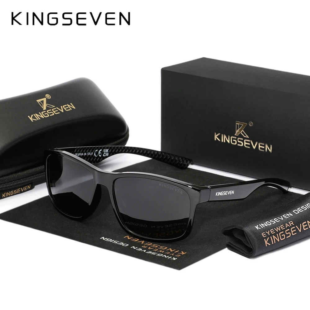 KINGSEVEN Retro-Sonnenbrille im trendigen Stil, polarisierte Sonnenbrille, lässige Fahr- und Urlaubsbrille für Männer und Frauen, UV400-Schutzbrille