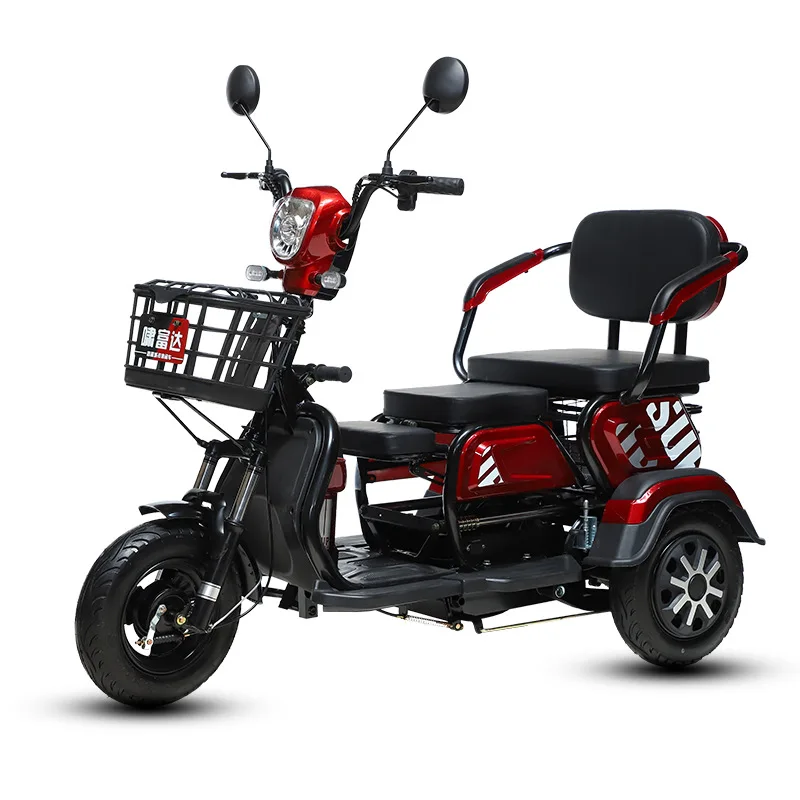 SXLL  New Light Three-seater Tricycle Electric with Child Seat 600W 48v Elderly Pick up Child 3 Seats Move Rear Bucket