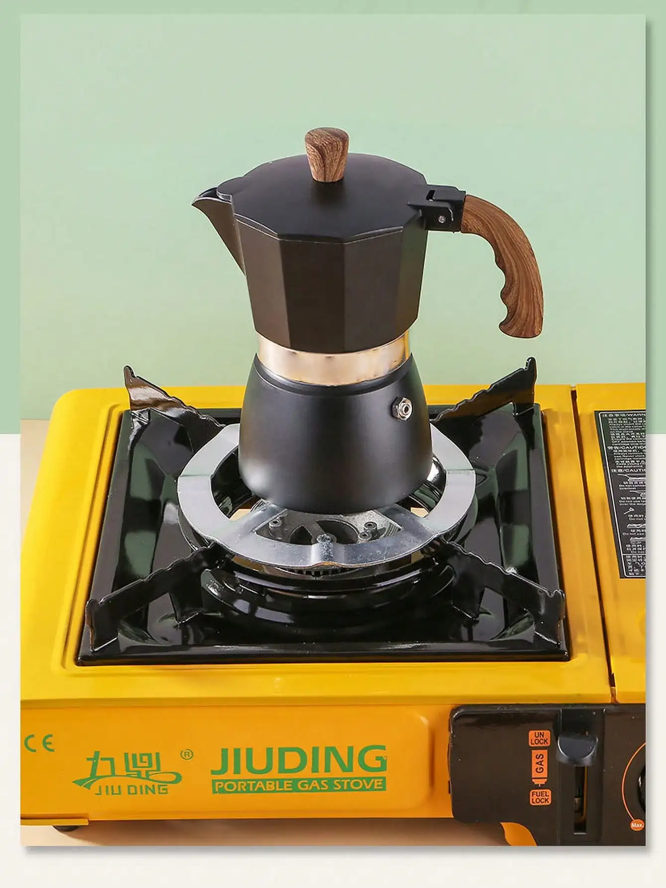 1 unidad de marco de estufa de olla Moka, olla de leche pequeña, cocina de gas, cafetera, marco de estufa de calefacción, estufa de Gas de hierro, placa de cocina, olla de café Moka S