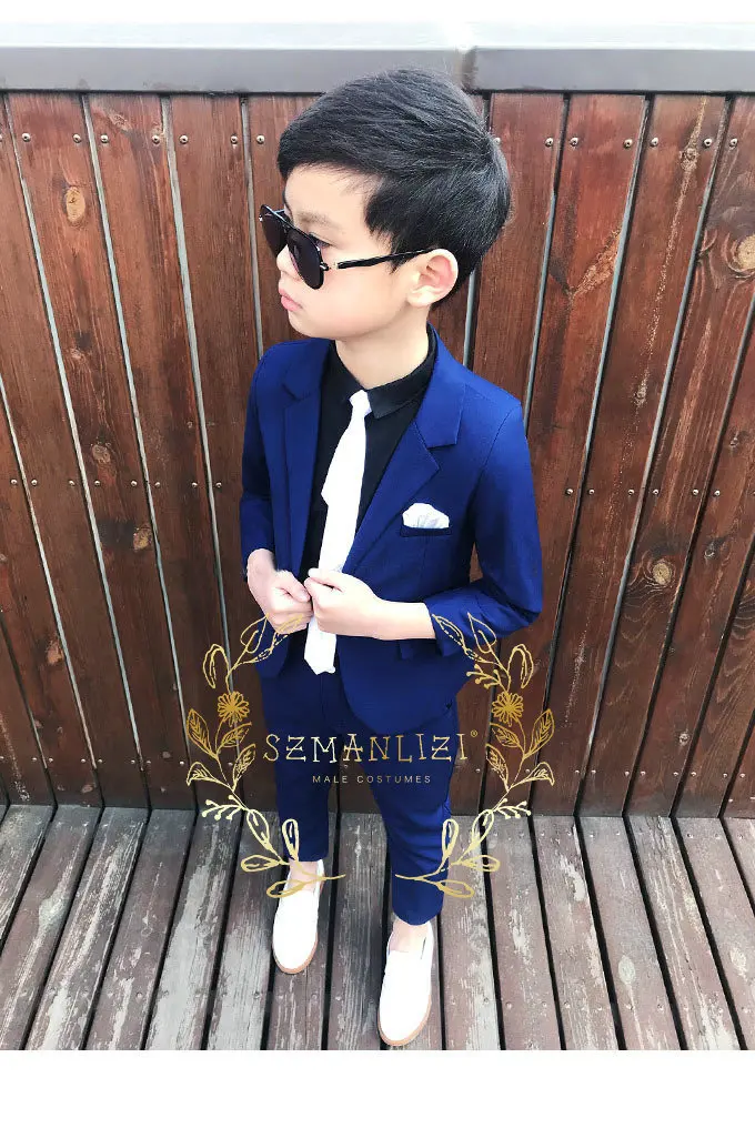 Boys Suit 2 Piece Tuxedo For Wedding Jacket Pants Party Kids Blazer Set Custom Child Suit Clothes Roupa Infantil Pra Menino