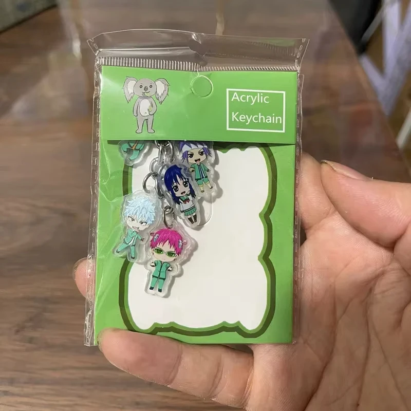 Anime The Disastrous Life of Saiki K. Saiki Kusuo Key Chain Decorations Keychain Student Backpacks Pendant Acrylic Keyring Gifts