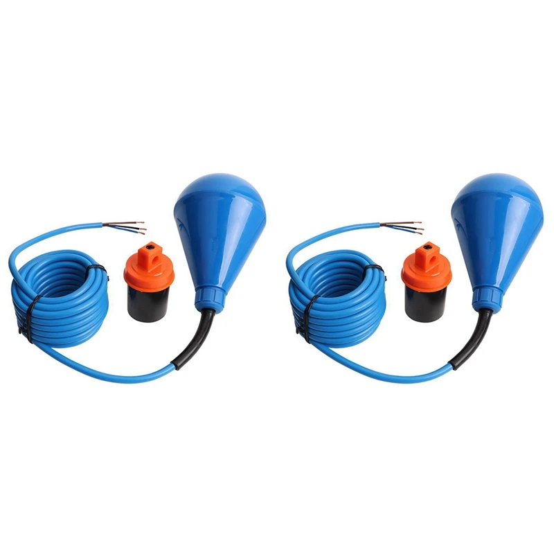 

2X Heavy Duty Float Switch For Sewage, Suspended Solids And Viscous Liquids (Line Length 4 Meters)
