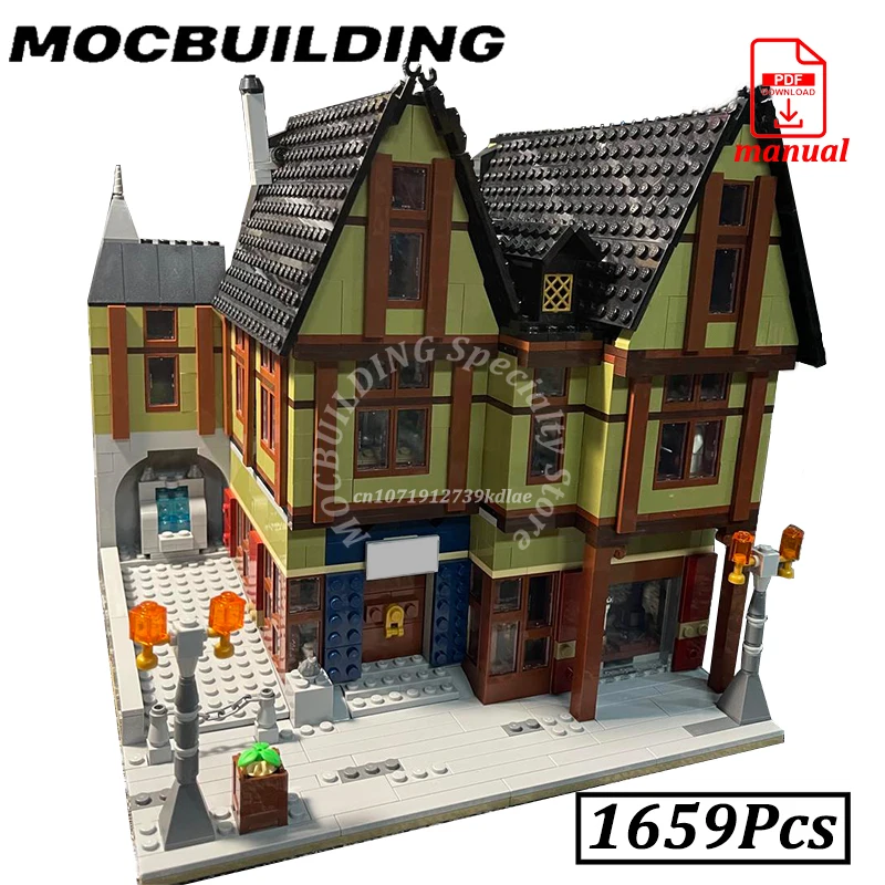 Antike Händler Haus Stadt Street View Hause Gebäude Modell MOC Bausteine Bau Blöcke Montieren Spielzeug