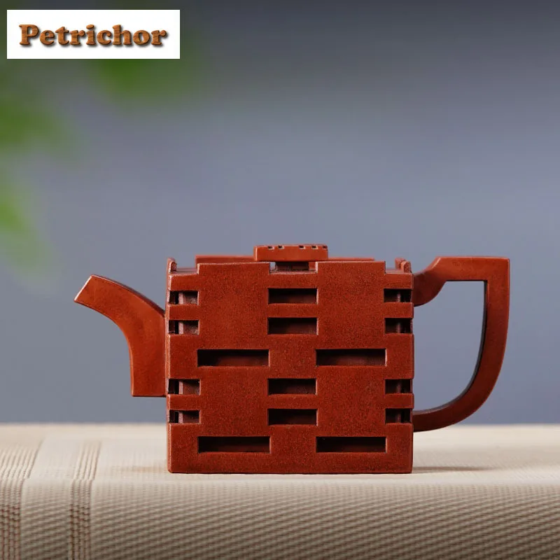 

220 мл креативные чайники Исин из фиолетовой глины, двойной горшок ручной работы, чайник с необработанной рудой и красной грязью, китайский чайный сервиз Цзыша, принадлежности