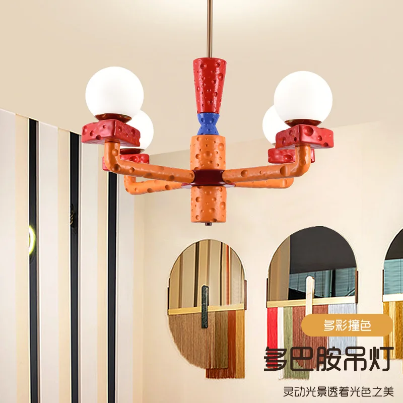 Nordic Colorful Chandeliers Lamp For Living Room Home Dcor Modern Creative G9 Bulb Pendant Lighting Fixture for Children's Room