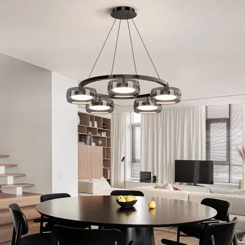 Modern LED Glass Pendant Lamp for Living Room Bedroom Kitchen Facility Restaurant Chandelier Designer Lighting Suspension Design
