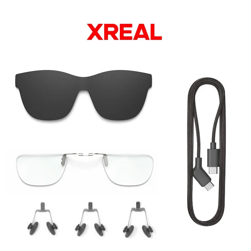 XREAL Air/2/Pro/ultra/One ملحقات نظارات AR الذكية، غطاء نظارات، كابل بيانات 1.2 متر، إطار نظارات قصر النظر، غطاء وسادات الأنف
