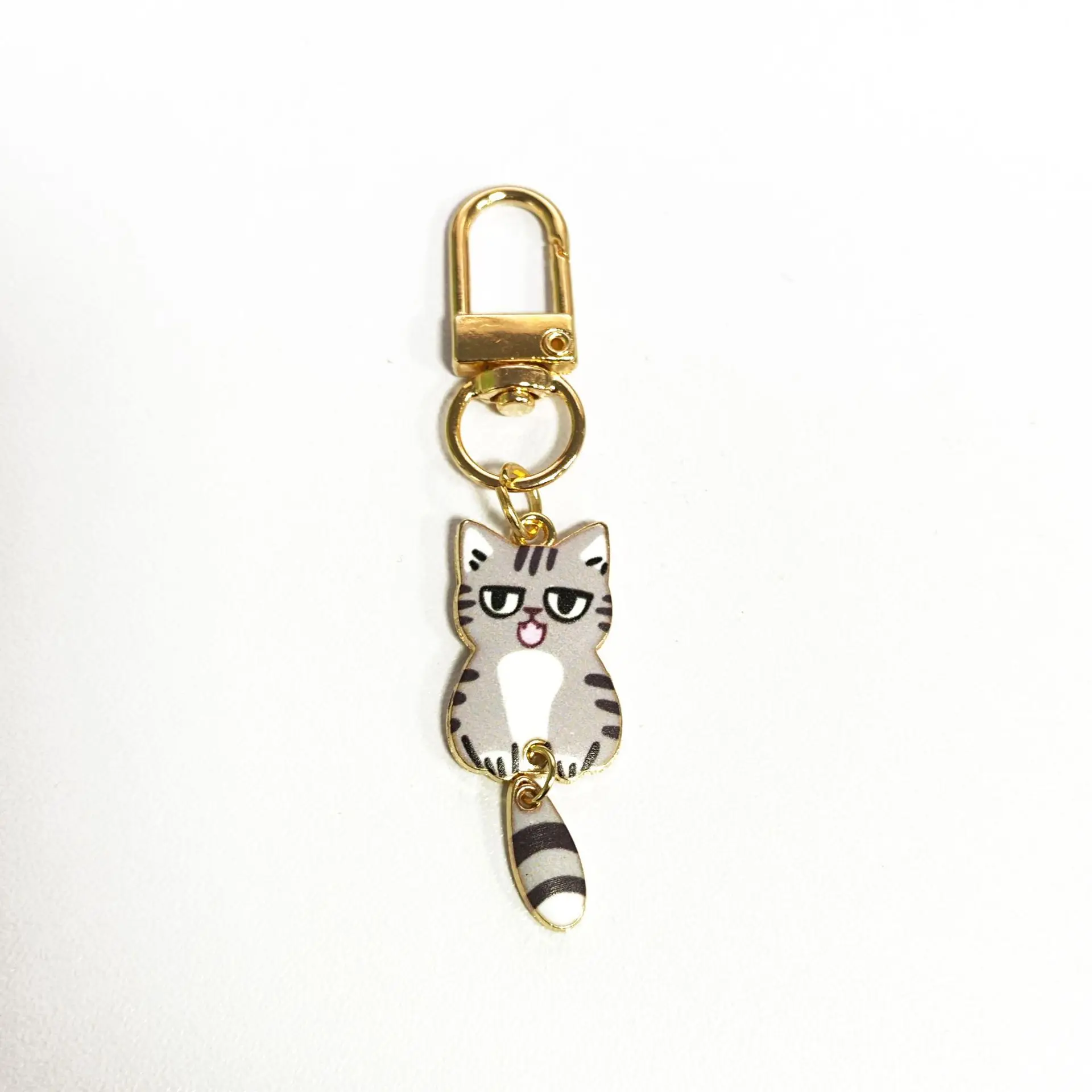Cute Cartoon Kitten Custom Keychain, Key Ring Pendant