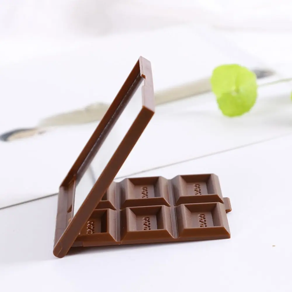 Creativity Chocolate Shaped Chocolate Mirror Folding Portable Makeup Mirror Lightweight Kawaii Portable Mirror Home