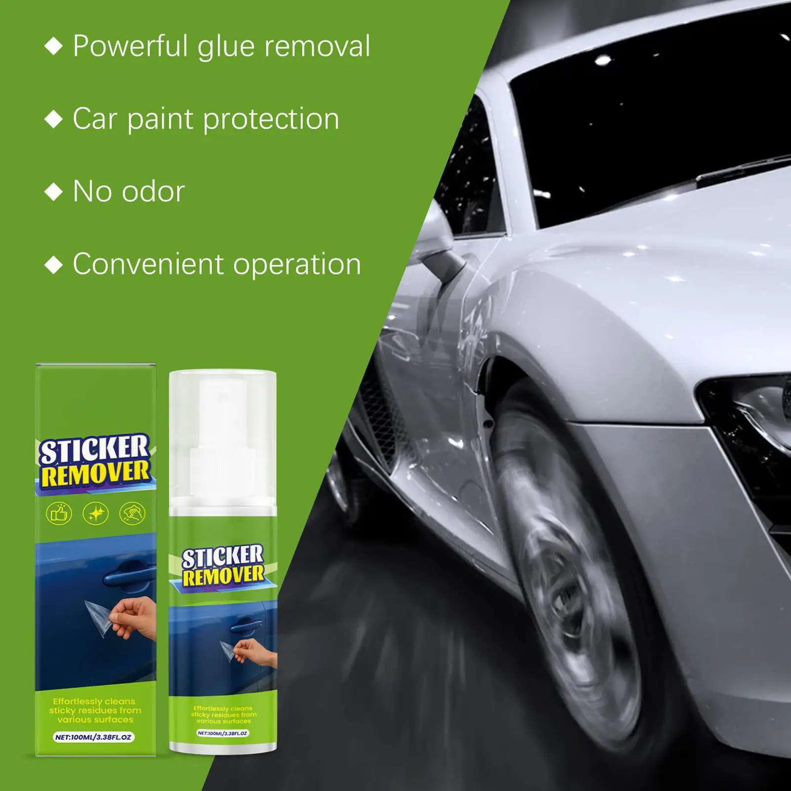 Glue Remover for Car 100ml Removal Spray Sticker Label Remover for Decals Tape Glass Window Wall Car Automobile Vehicle