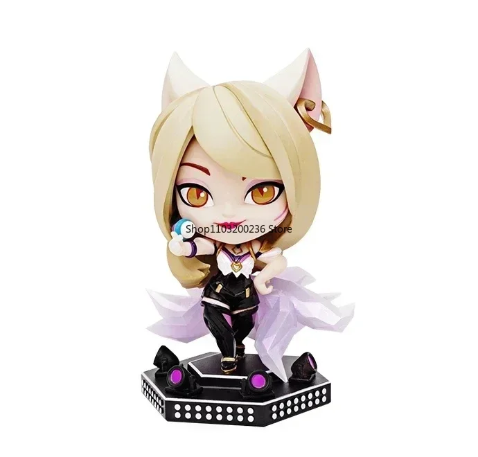 Original LOL League of Legends KDA Ahri/the Nine-Tailed Fox Q Version Game Statues Action Figures Collectible Model Toys Gift