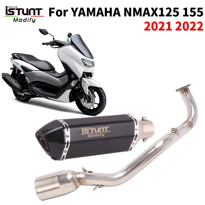 Slip On For Yamaha Nmax 155 125 NMAX155 NMAX125 2021 - 2022 Full Systems Motorcycle Exhaust Escape Moto Fornt Link Pipe Muffler