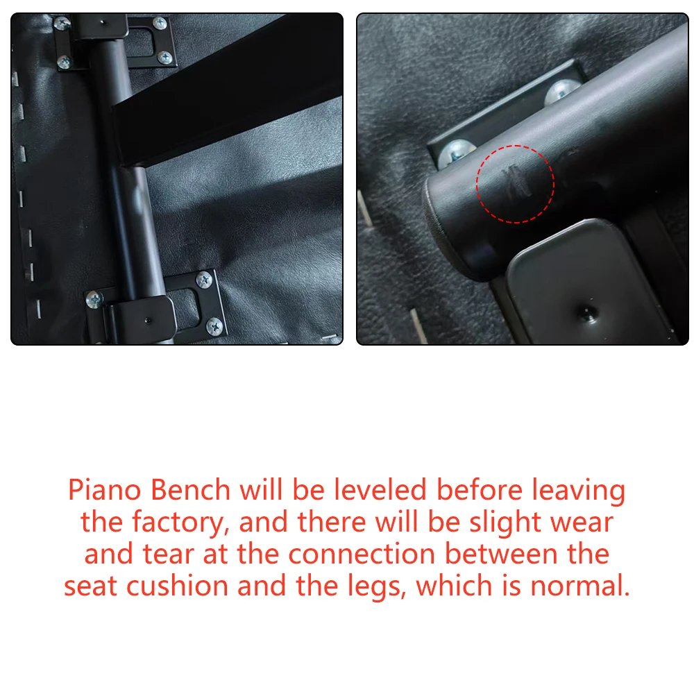 Piano Bench Keyboard Bench Height Adjustable Foldable X-Style Padded Stool Chair Seat Cushion With Anti-Slip Rubber - Image 6