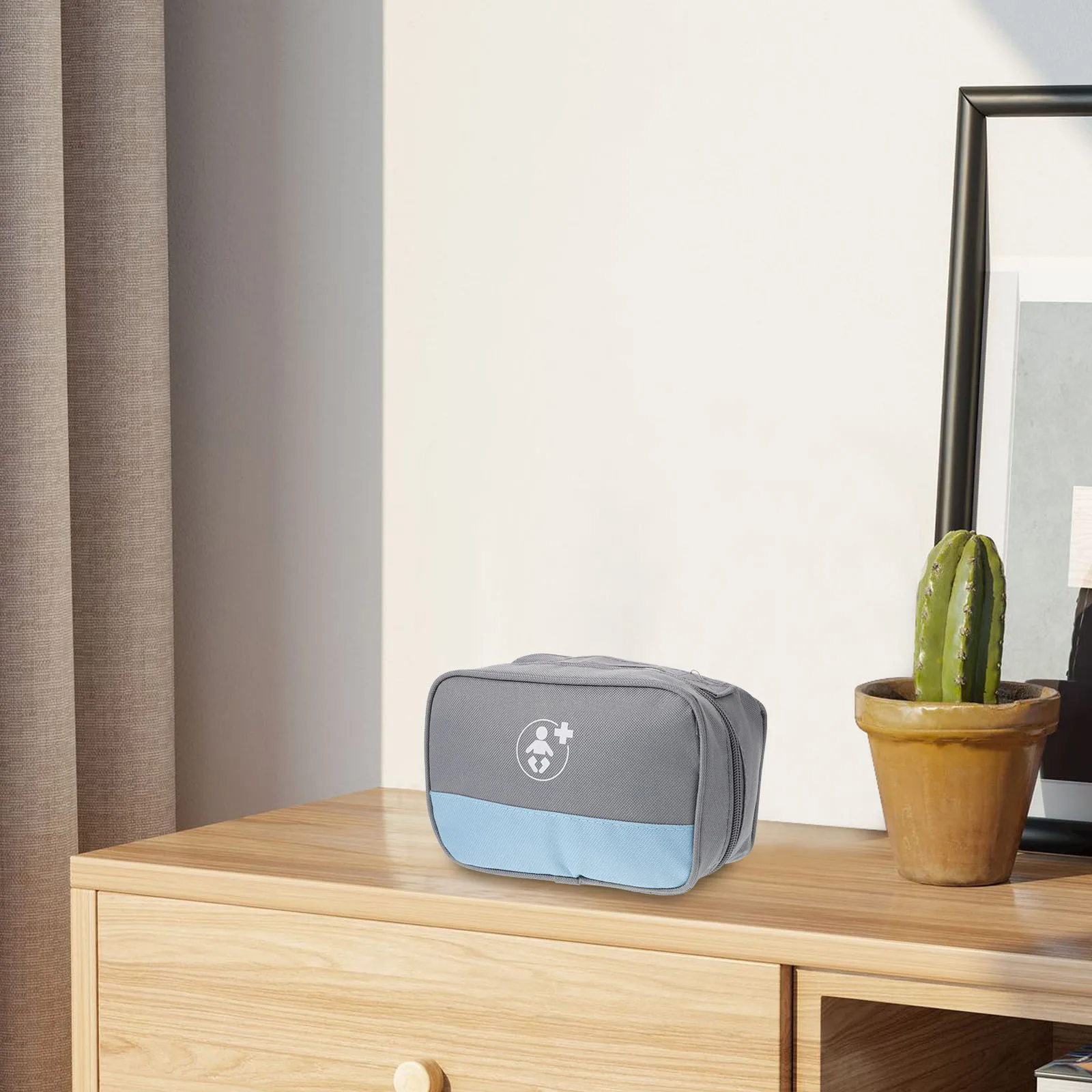 

First Aid Kit Large Gray Handbag Travel Oxford Cloth Medicine Bag Storage Pouch Portable Pill Hiking Nursing Aid Box Household