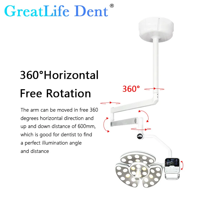 GreatLife Dent 30 Leds 32w Floor Standing LED Shadowless Operating 360 100000 Lux Examination Light Dental Surgical Light Lamp