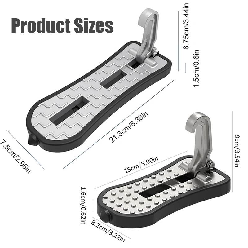 Universal Foldable Extended Car Roof Rack Step Car Door Step Latch Hook Auxiliary Foot Pedal Auto Rooftop Luggage Step Ladder