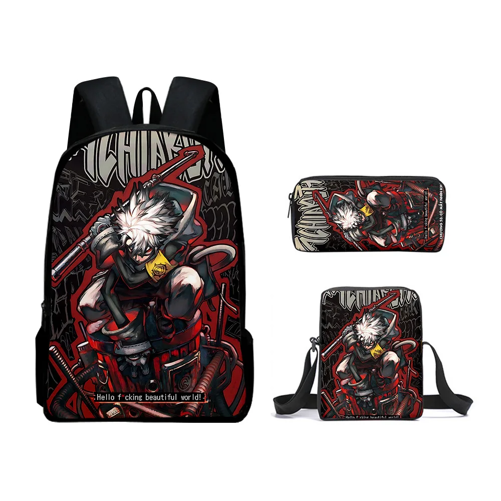 

Trendy Popular Gachiakuta 3D Print 3pcs/Set pupil School Bags Laptop Daypack Backpack Inclined shoulder bag Pencil Case