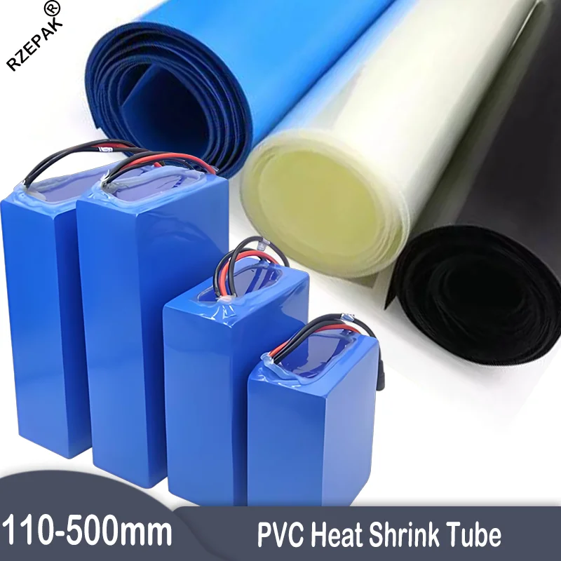 PVC Colourful Width 110~500mm Heat Shrink Tube 18650 Lipo Battery Pack Insulated Film Wrap Lithium Case Protection Cable Sleeve