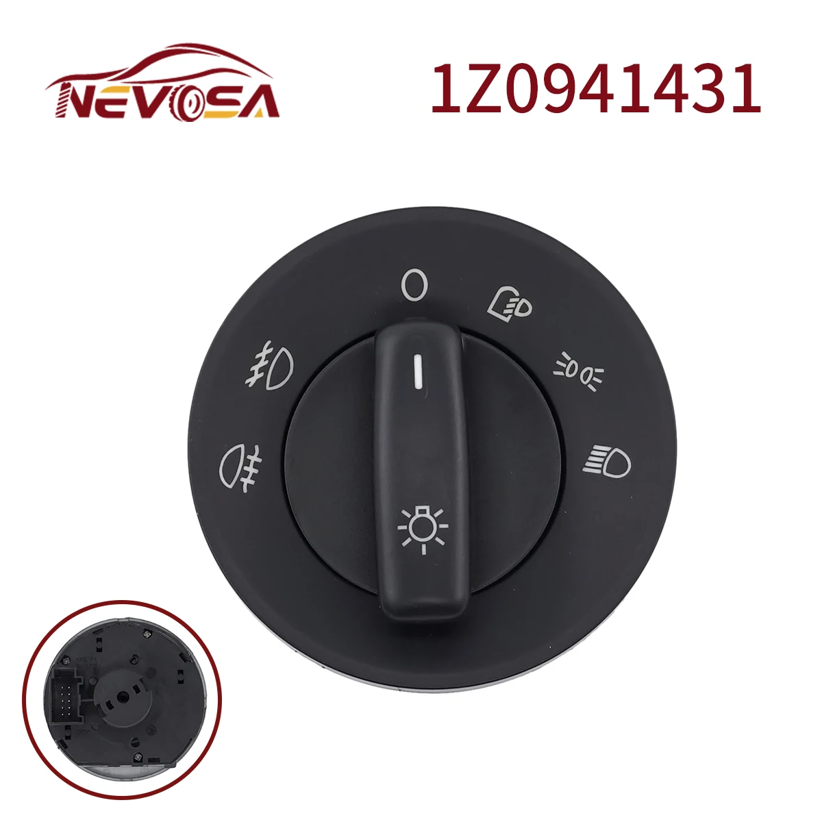 

1Z0941431 For Skoda Octavia 2 II A5 1Z3 1Z5 Headlight Fog Lamp control Switch Knob 1Z0941431A 1Z0941431E